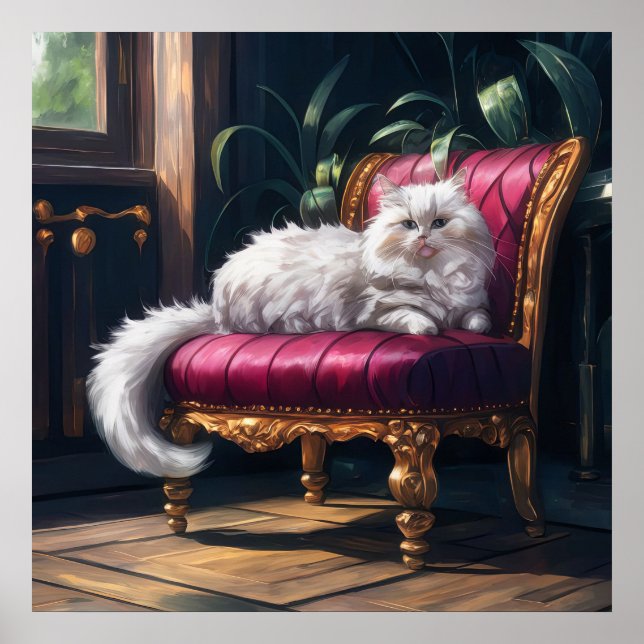 White Persian Cat Poster (Front)