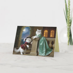 White Persian Cat Valentine Card