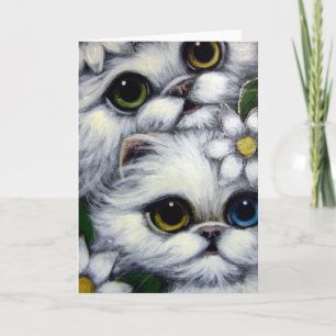 WHITE PERSIAN CATS ODD EYE CUSTOMIZE Card