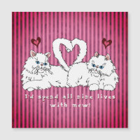 White Persian Cats with Hearts Valentine's