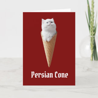 White Persian Cone Holiday Card