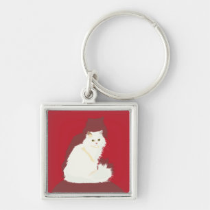 White persian key ring