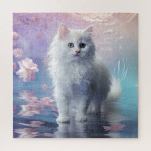 White Persian Kitten Jigsaw Puzzle