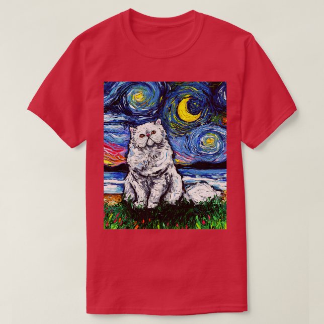 White Persian Night T-Shirt (Design Front)
