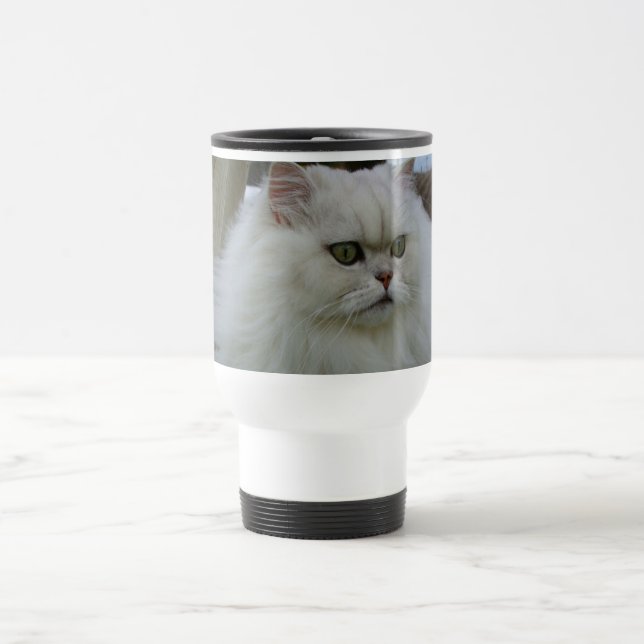 White Persian Travel Mug (Center)