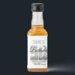 White Personalised 50th Any Birthday Party Liquor Bottle Label<br><div class="desc">White Black Personalised 50th Any Birthday Party Mini Liquor Favour Liquor Bottle Labels</div>