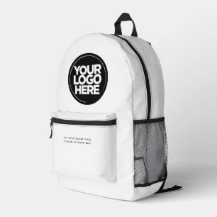 White   Personalised Corporate Logo and Text Printed Backpack