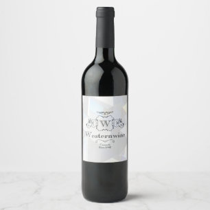 White Personalised Family Wine Bottle Label