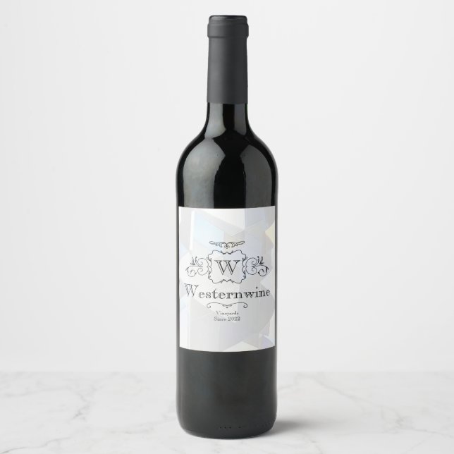 White Personalised Family Wine Bottle Label (Front)