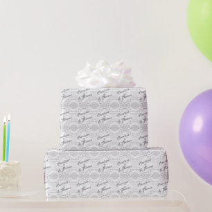 White Personalised Faux-Lace  Wrapping Paper