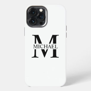 White Personalised Monogram and Name iPhone 13 Pro Max Case