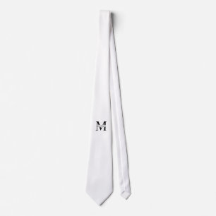 White Personalised Monogram and Name Tie