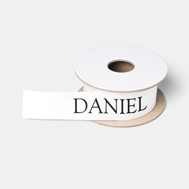 White Personalised Name Satin Ribbon (Spool)