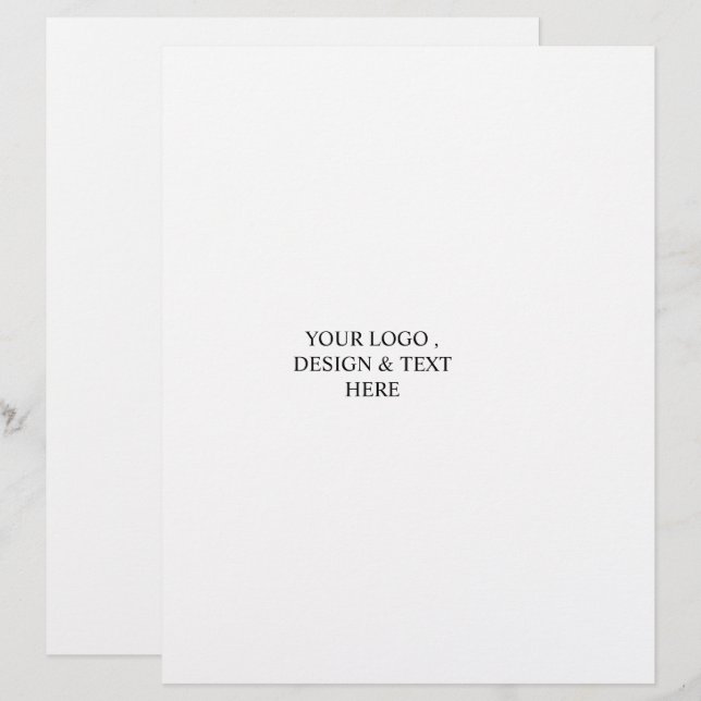 White Personalised – Your Logo & Text Here Custom Letterhead (Front/Back)