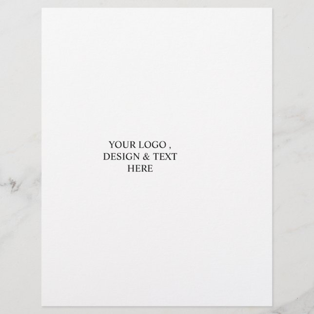 White Personalised – Your Logo & Text Here Custom Letterhead (Front)