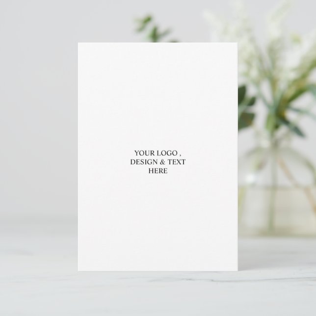 White Personalised – Your Logo & Text Here  Enclosure Card (Standing Front)