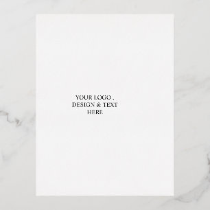 White Personalised – Your Logo & Text Here Foil Holiday Postcard