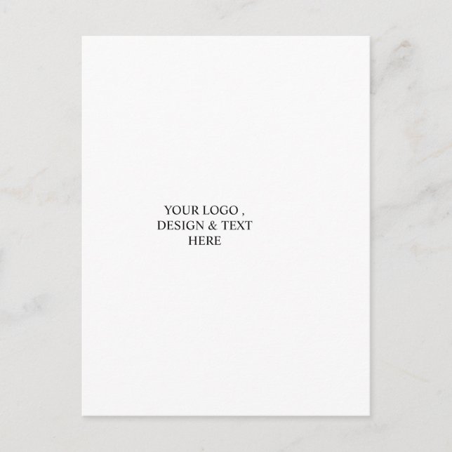 White Personalised – Your Logo & Text Here Holiday Postcard (Front)