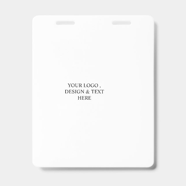 White Personalised – Your Logo & Text Here ID Badge (Front)