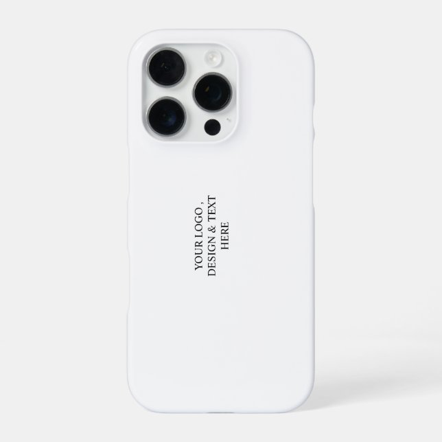 White Personalised – Your Logo & Text Here iPhone Case (Back)