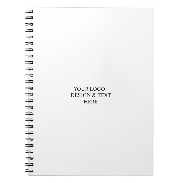 White Personalised – Your Logo & Text Here  Notebook (Front)