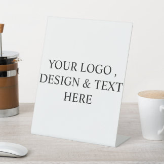 White Personalised – Your Logo & Text Here Pedestal Sign
