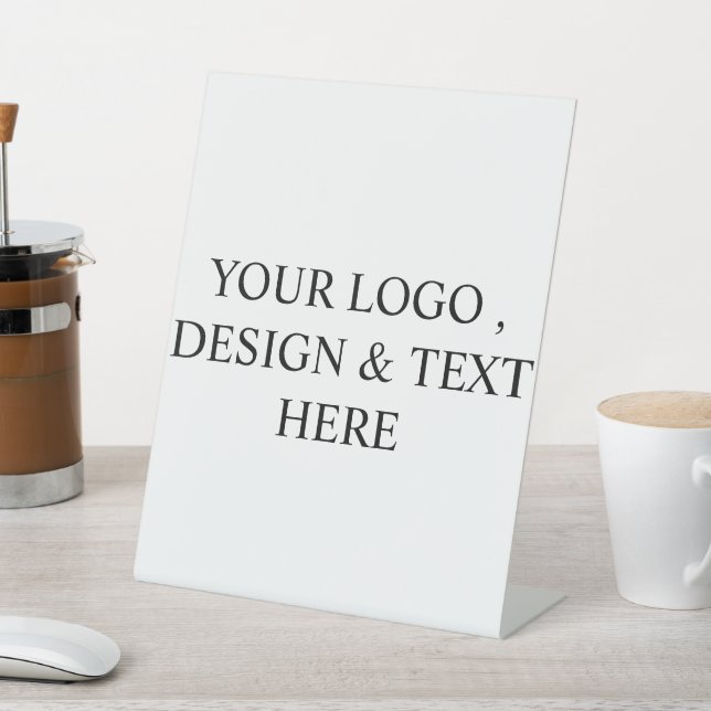 White Personalised – Your Logo & Text Here  Pedestal Sign (In SItu)