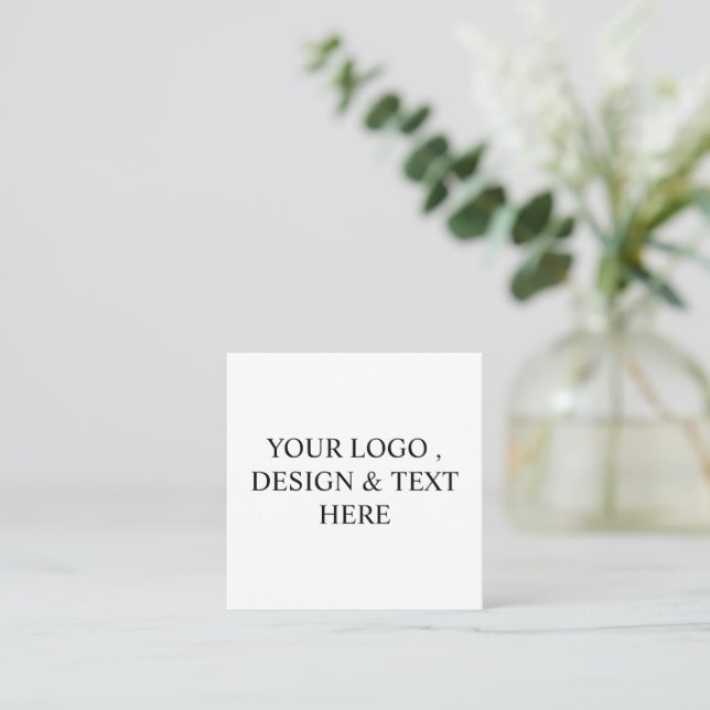 White Personalised – Your Logo & Text Here  Referral Card (Standing Front)