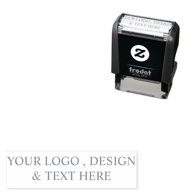 White Personalised – Your Logo & Text Here  Self-inking Stamp (In Situ)