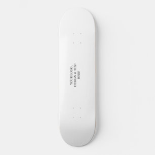White Personalised – Your Logo & Text Here Skateboard