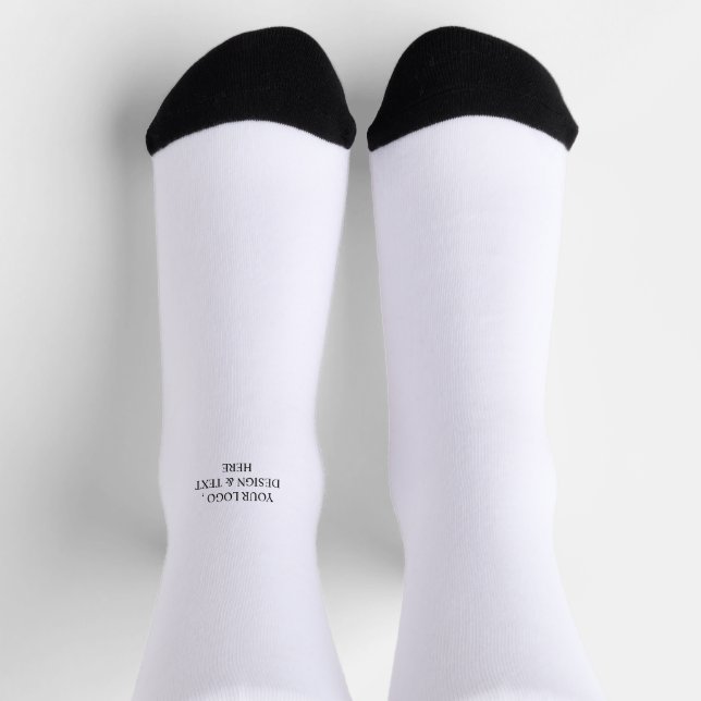 White Personalised – Your Logo & Text Here Socks (Top)