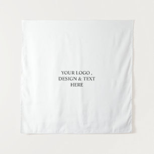 White Personalised – Your Logo & Text Here  Tapestry