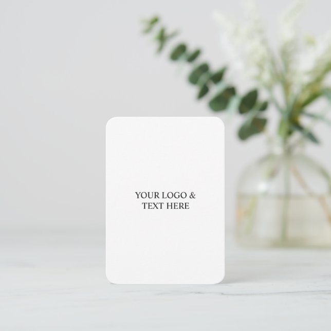 White Personalized – Your Logo & Text Here Enclosure Card (Standing Front)