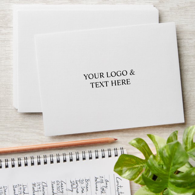 White Personalized – Your Logo & Text Here Envelope (Stacked)
