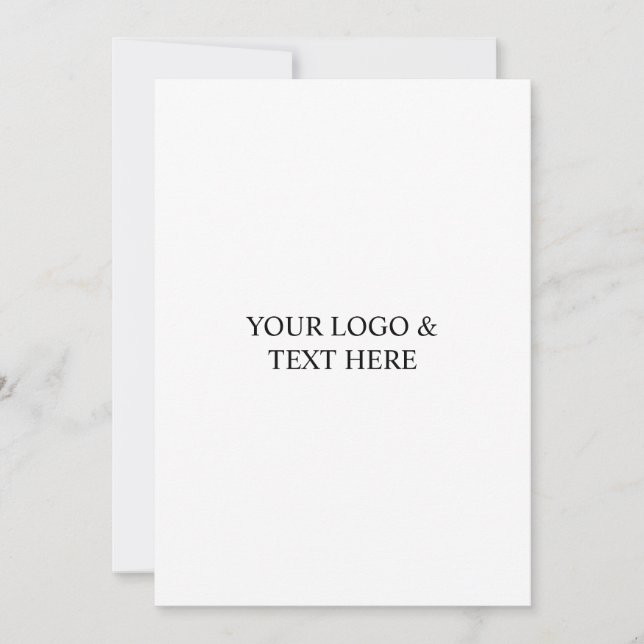 White Personalized – Your Logo & Text Here Holiday Card (Front)