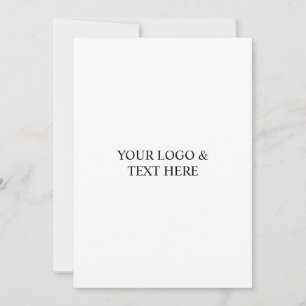 White Personalized – Your Logo & Text Here Invitation
