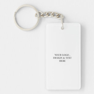 White Personalized – Your Logo & Text Here Key Ring
