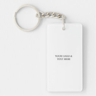 White Personalized – Your Logo & Text Here Key Ring
