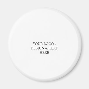 White Personalized – Your Logo & Text Here Magnet