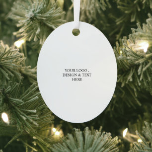 White Personalized – Your Logo & Text Here Metal Tree Decoration