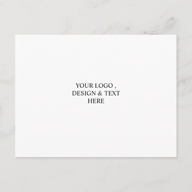 White Personalized – Your Logo & Text Here Postcard (Front)