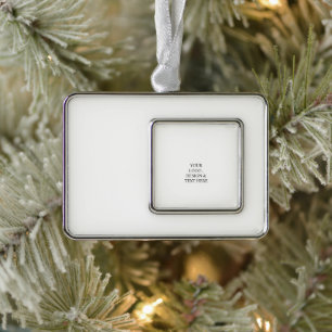 White Personalized – Your Logo & Text Here Silver Plated Framed Ornament