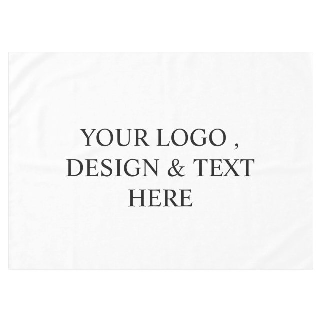 White Personalized – Your Logo & Text Here Tablecloth (Front (Horizontal))