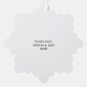 White Personalized – Your Logo & Text Here Tree Decoration Card