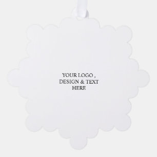 White Personalized – Your Logo & Text Here Tree Decoration Card