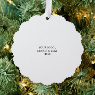 White Personalized – Your Logo & Text Here Tree Decoration Card