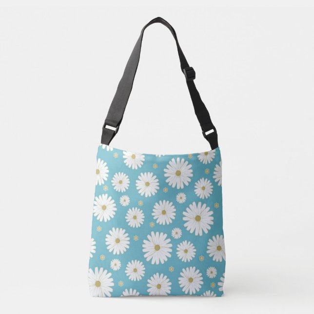 White Petal Whimsy Crossbody Bag (Front)
