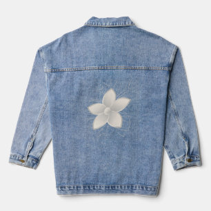 White Petals Denim Jacket