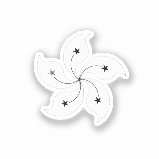 White petals of the Black Bauhinia flag (Front)