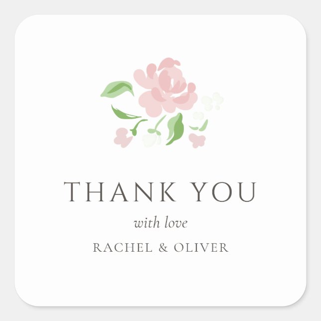 White | Petit Floral Wedding Sticker (Front)
